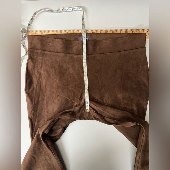 NYDJ Basic Faux Suede Stretch Legging Pants in Dark Chocolate Womens 12 Petite - Picture 6 of 8